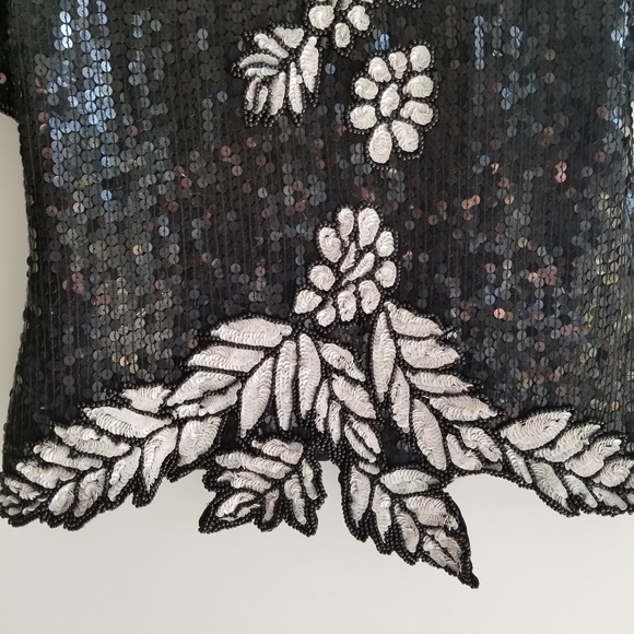 Vintage black sequin top - Picture 3 of 6